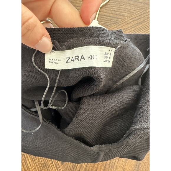 Zara knit Tank Top Womens Small Black Sleeveless Basic Minimal - Picture 6 of 7